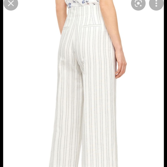 NWT Rebecca Taylor Striped Wide Leg Crop Pant, Size 0 - Picture 3 of 4